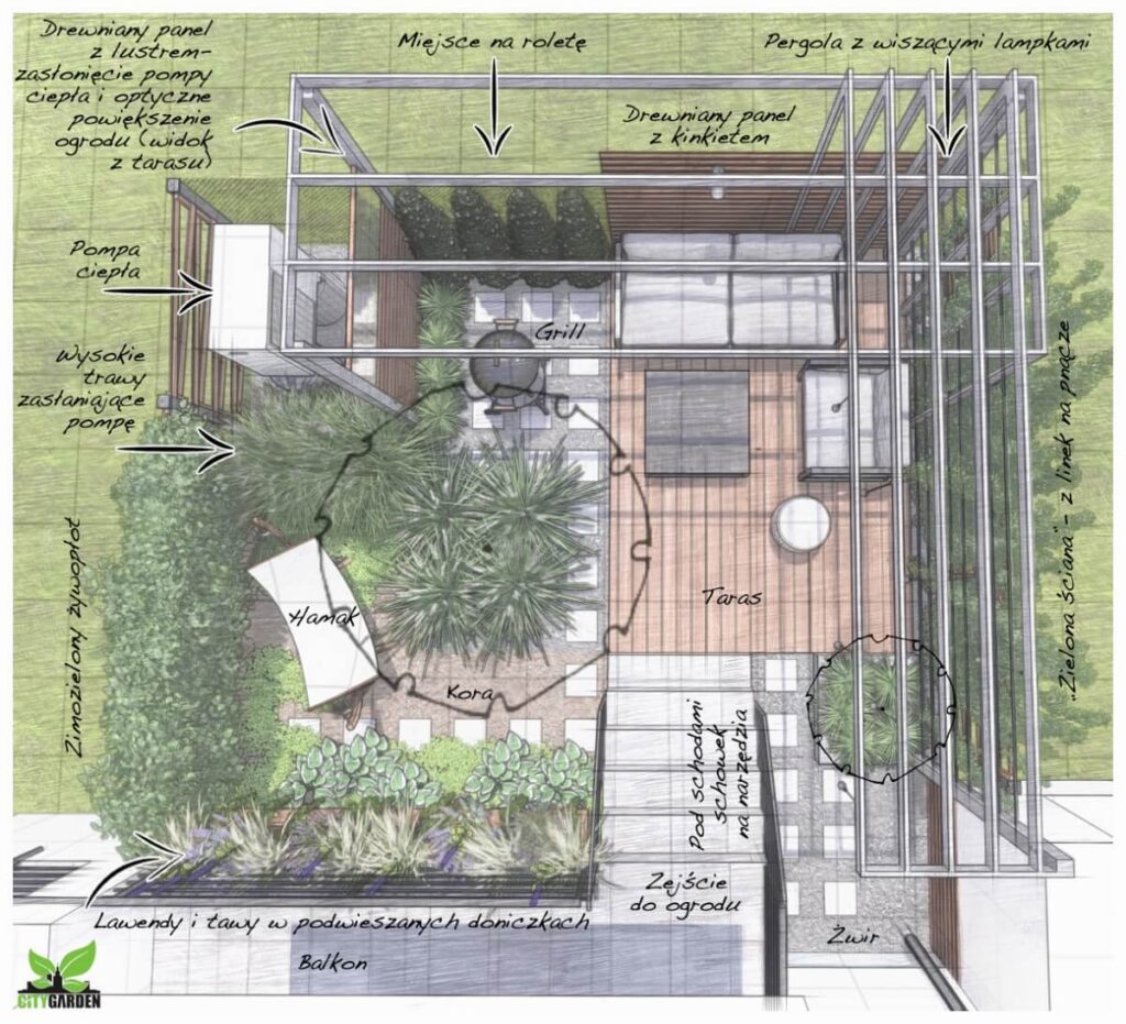 kameralny ogród w Wilanowie - projektowanie ogrodów