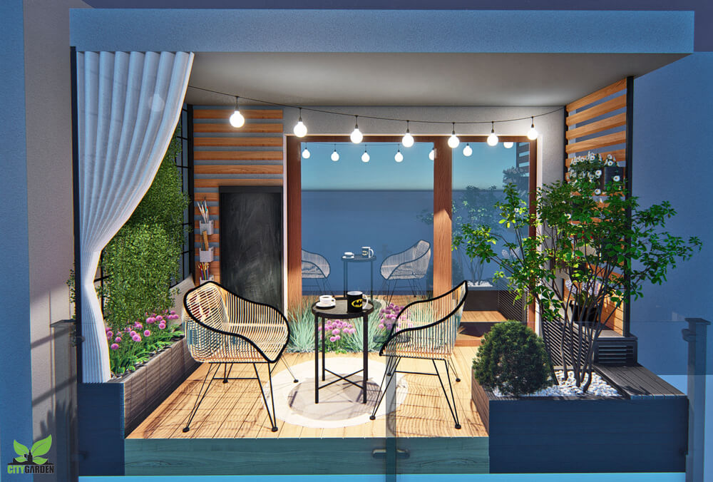 nowoczesny, minimalistyczny balkon - projekt