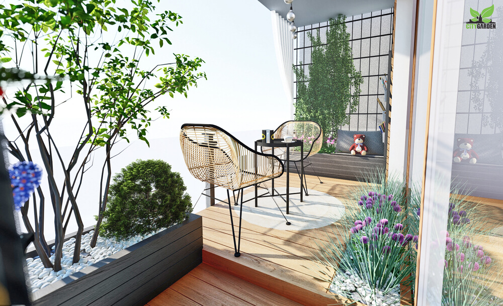 nowoczesny, minimalistyczny balkon - projekt