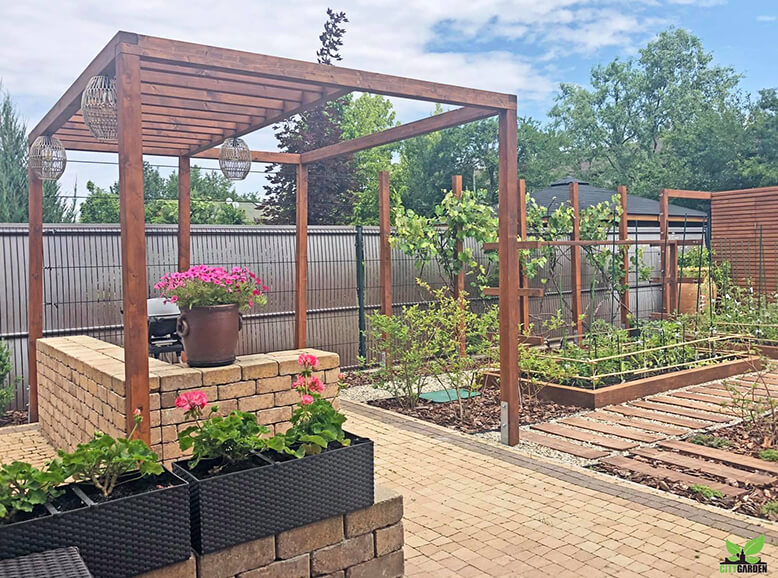 ogród z dużym warzywnikiem - projekt i realizacja