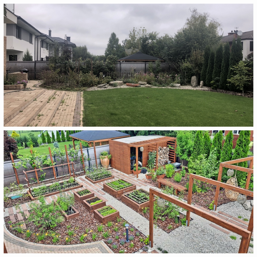 ogród przed i po metamorfozie