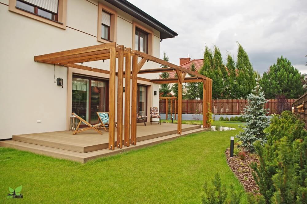 taras z pergola - projekt i wykonanie citygarden