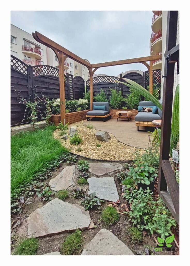 drewniana pergola w stylu orientalym