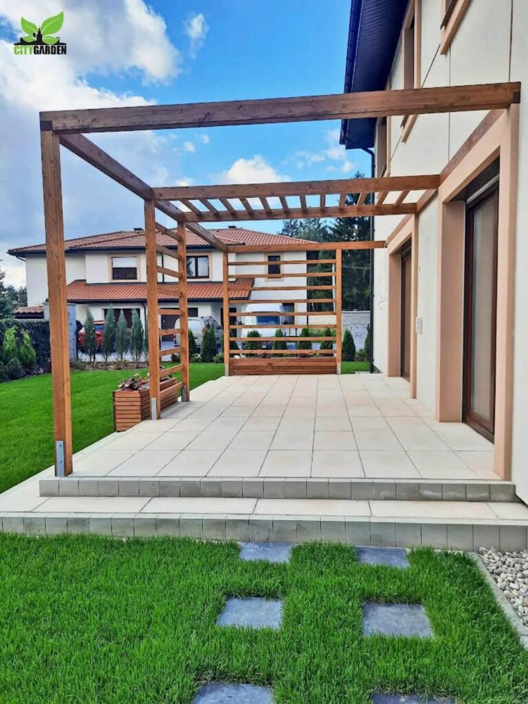 drewniana pergola - projekt i wykonanie citygarden